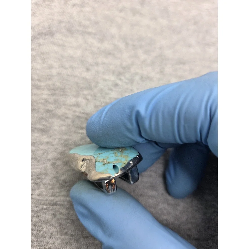 Vintage Kingman Slab Turquoise Womens Belt Buckle Pendant Necklace Dual Use